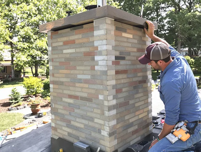 Bluffton Chimney Sweep completing a modern chimney remodel in Bluffton, SC
