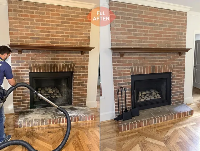 Bluffton Chimney Sweep carefully sanitizing a fireplace in Bluffton, SC