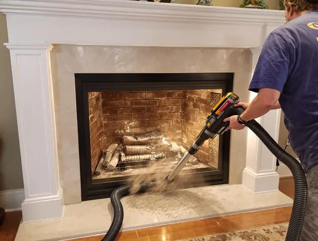Fireplace cleaning performed by Bluffton Chimney Sweep in Bluffton, SC