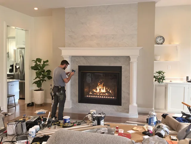 Newly installed fireplace by Bluffton Chimney Sweep in Bluffton, SC